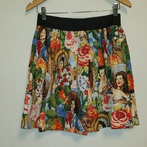 NWOT, Hemet Perfectly Pleated A-line Mexican Senoritas mini Skirt Size M